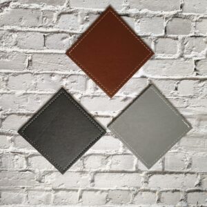 Gravure sur Dessous de verres en cuir (lot de 4) personnalisable par gravure